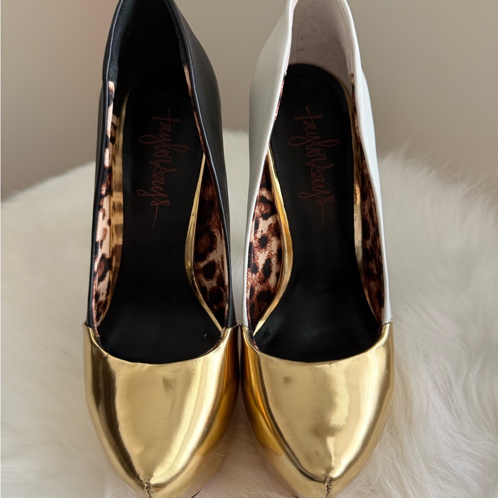 Taylor Women's Gold and Black Heels